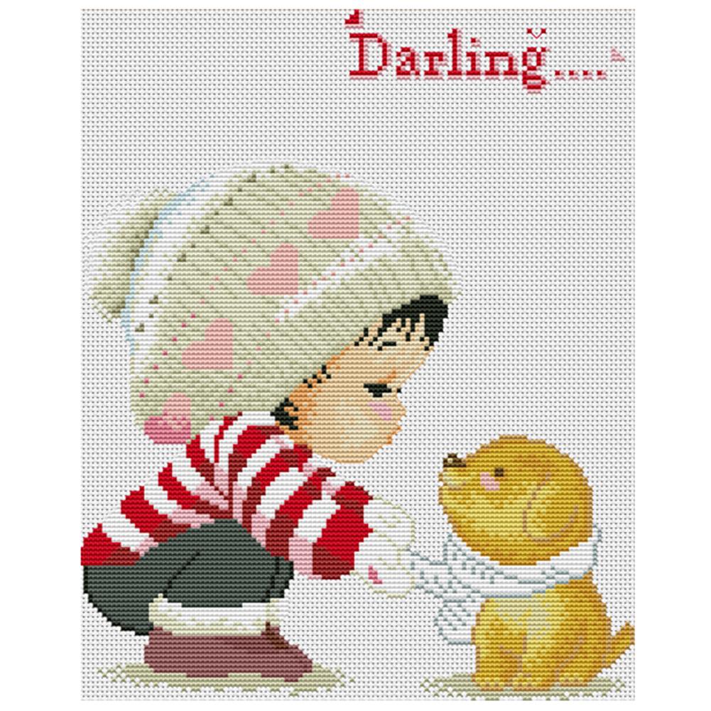 

Little Boy - 11CT Stamped Cross Stitch - 35*42cm, 501 Original