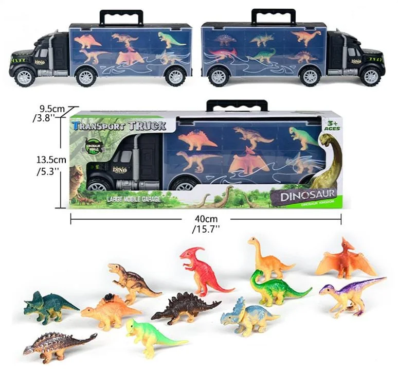 Portable Dinosaurs Figures Transporter Car Container Carrier Dino Truck Dinosaur Toy