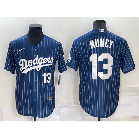 Men's Los Angeles Dodgers #13 Max Muncy Navy Cool Base Stitched Baseball Jersey DGB8