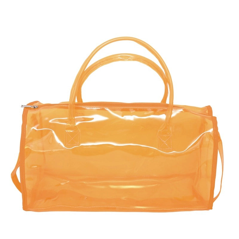 Unisex PVC Solid Color Basic Square Zipper Travel Bag