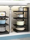 Heavy Duty Pan Organizer 4 Layer Pan Organizer Rack for Dutch Oven Cast-iron Pan