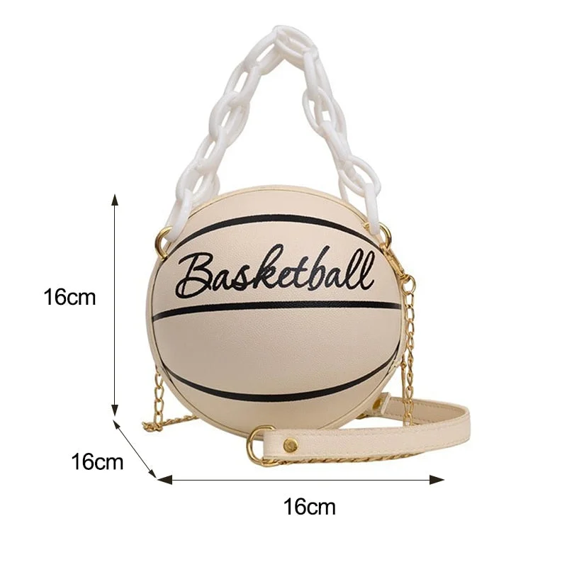 Women's bag Basketball Football Shoulder Bags for Women Chain Casual Zipper Totes Purse PU Leather Messenger Crossbody Handbags