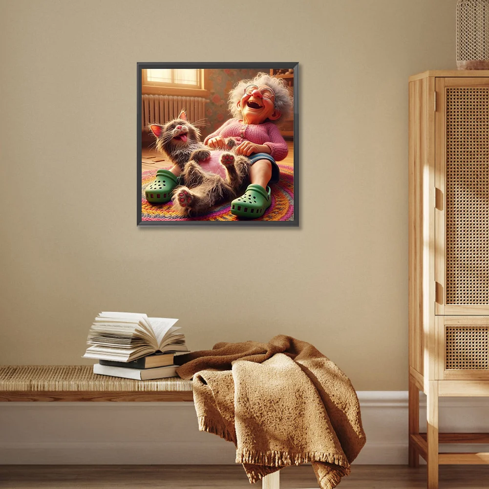 Diamond Painting - Full Round Drill - Grandma Girl(Canvas|30*30cm)