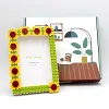 Sunflower DIY Building Block Photo Frame Kit,Creative Handmade Assembled Photo Frame Handmade Craft Gift Home Tabletop Display Decor
