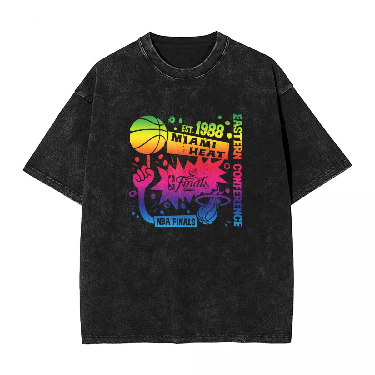 Miami Heat 2023 NBA Finals Flowy Printed Vintage Men's Oversized T-Shirt