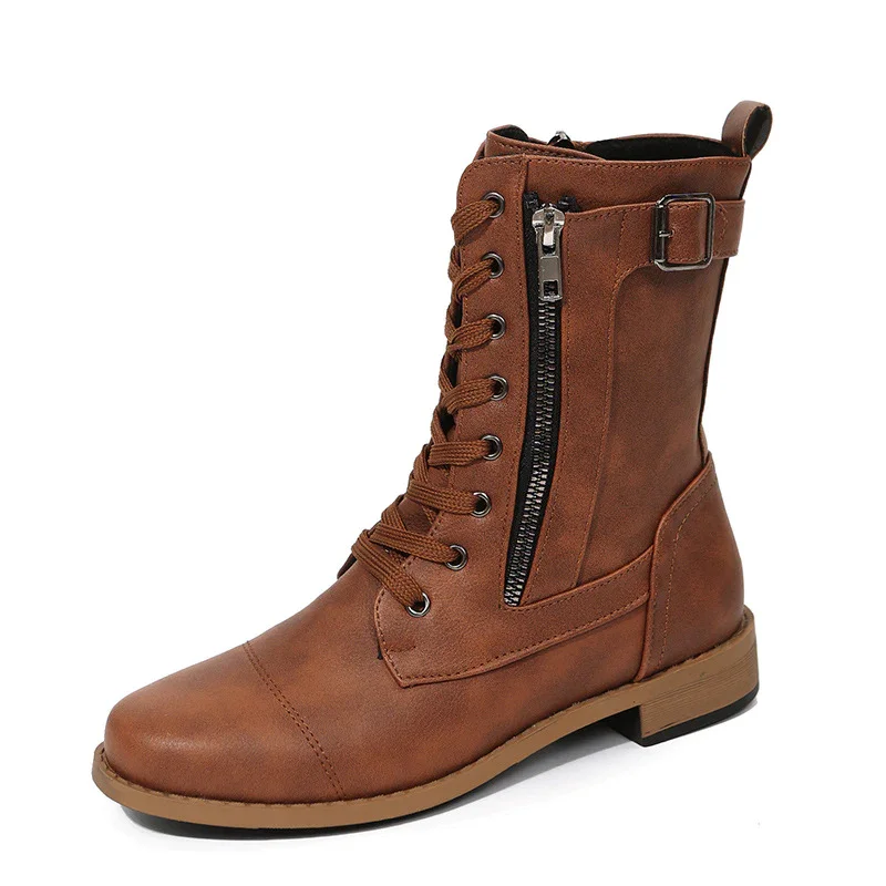 Women's Zip Flat Autumn Boots