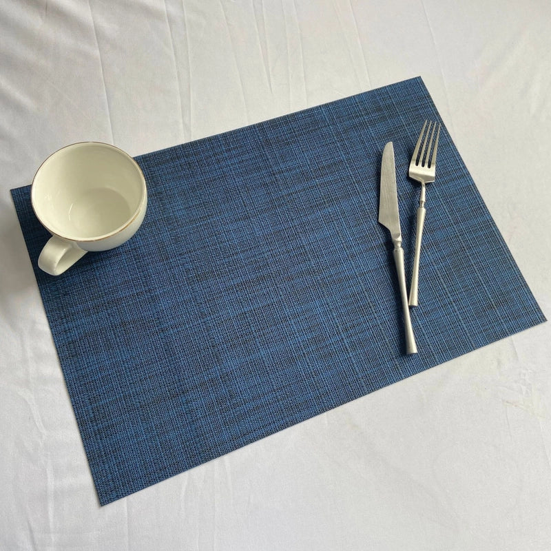 Cross-border Solid Color European-style Pvc Woven Insulation Western-style Placemat Hotel Home Teslin Dining Table Cushion Coaster