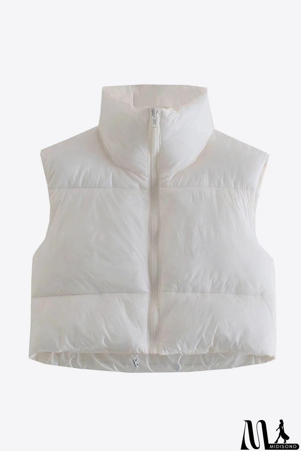 MidiSono - Zip-Up Drawstring Puffer Vest