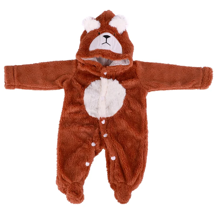 20" Dark Brown Bear Crawler Reborn Baby Clothing Accessories🐻