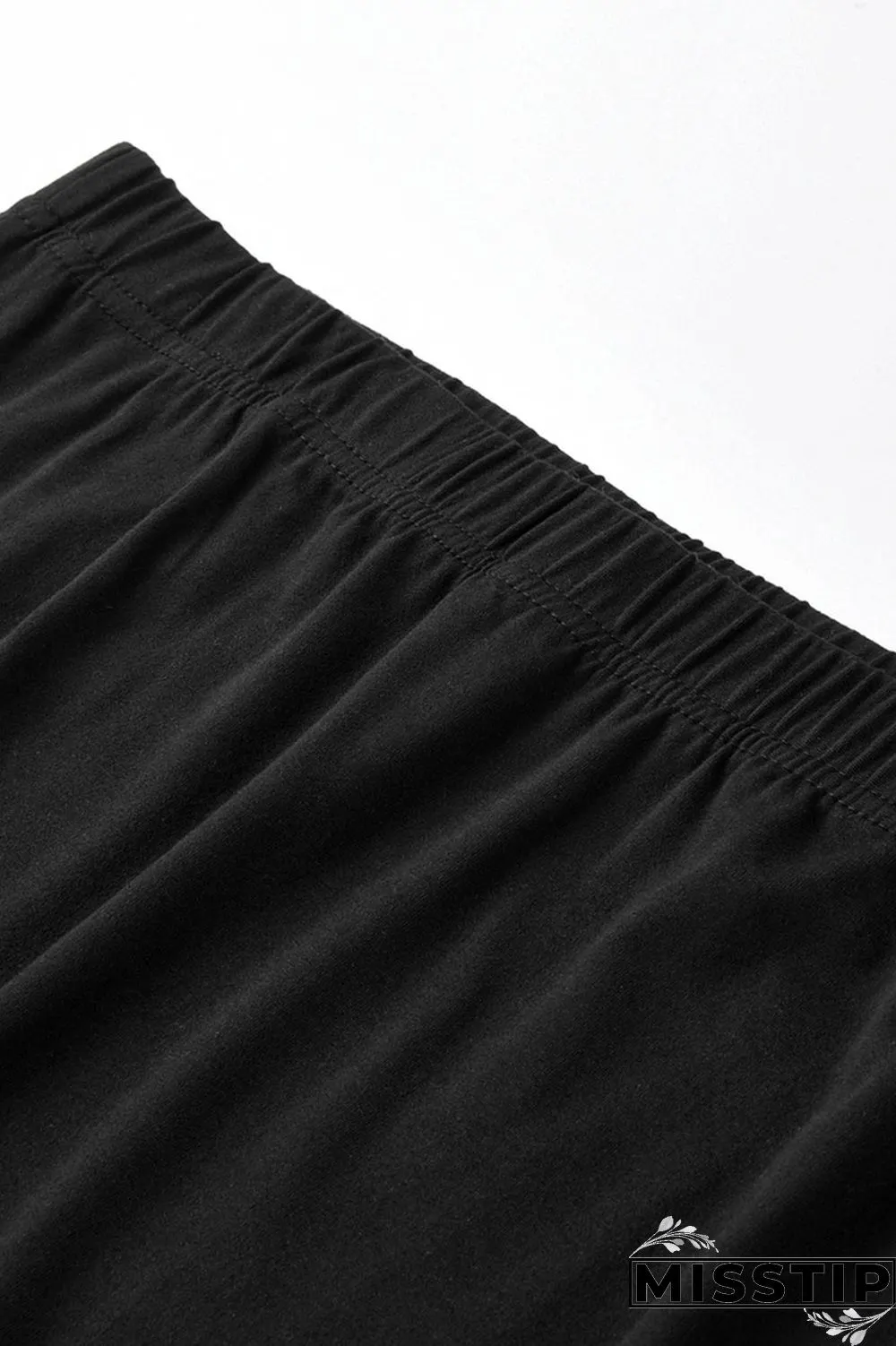 Black Casual Solid Tassel Patchwork Plus Size