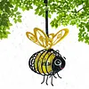 Painted Iron Bee Sculpture Metal Insect Garden Hanging Ornament