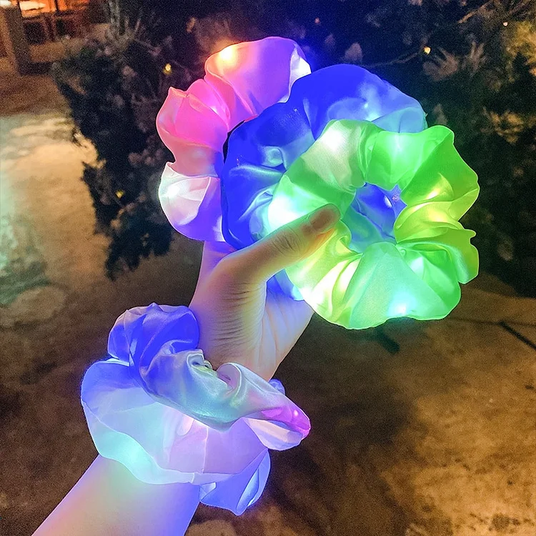 9 Pcs LED Glow Scrunchies | AvasHome