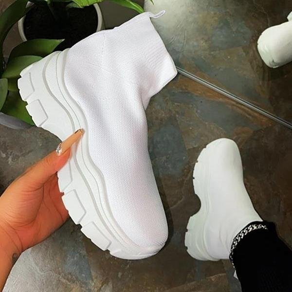  Women Color Personality Set Through The Ankle Flat Increase Sneakers