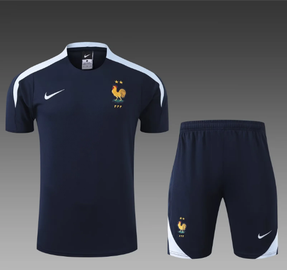 2024 France Training Kit Short Sleeve Football T-Shirt Thai Quality