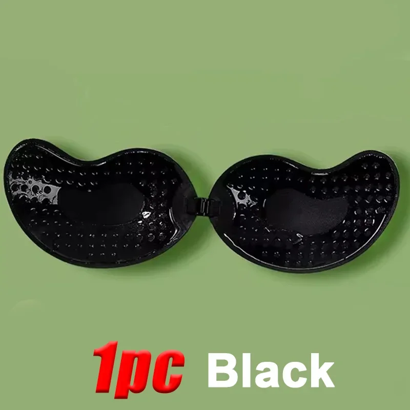 Alccn Invisible Strapless Adhesive Stick Bra Strapless Push Up Bras Women Lingerie Seamless Silicone Nipple Covers Bralette Underwear