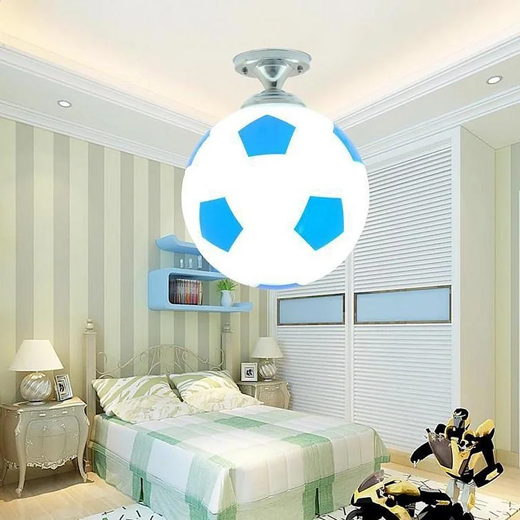 LED Football Globe Modern Novelty Flush Mount Ceiling Light for Baby Kids Bedroom - Appledas