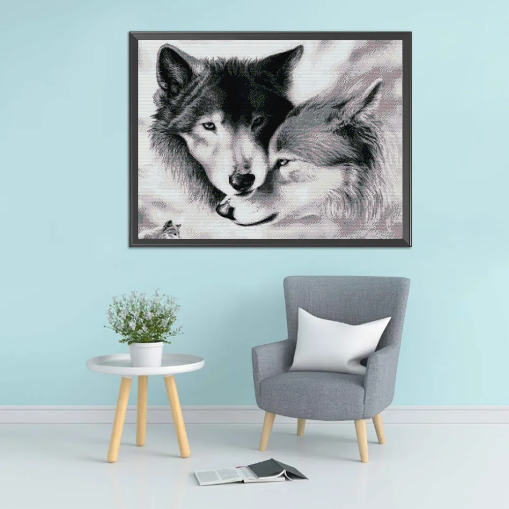 Full Printed Cross Stitch 11CT - Wolf(62*54cm)