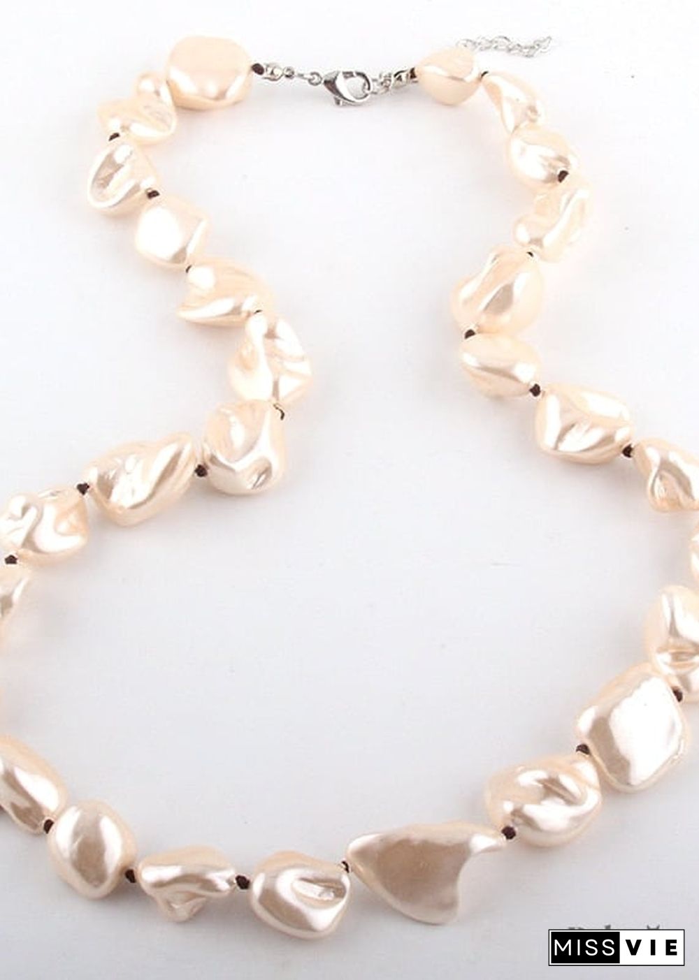 Boho Necklace, RH Big Pearl Shell White Pink Necklaces