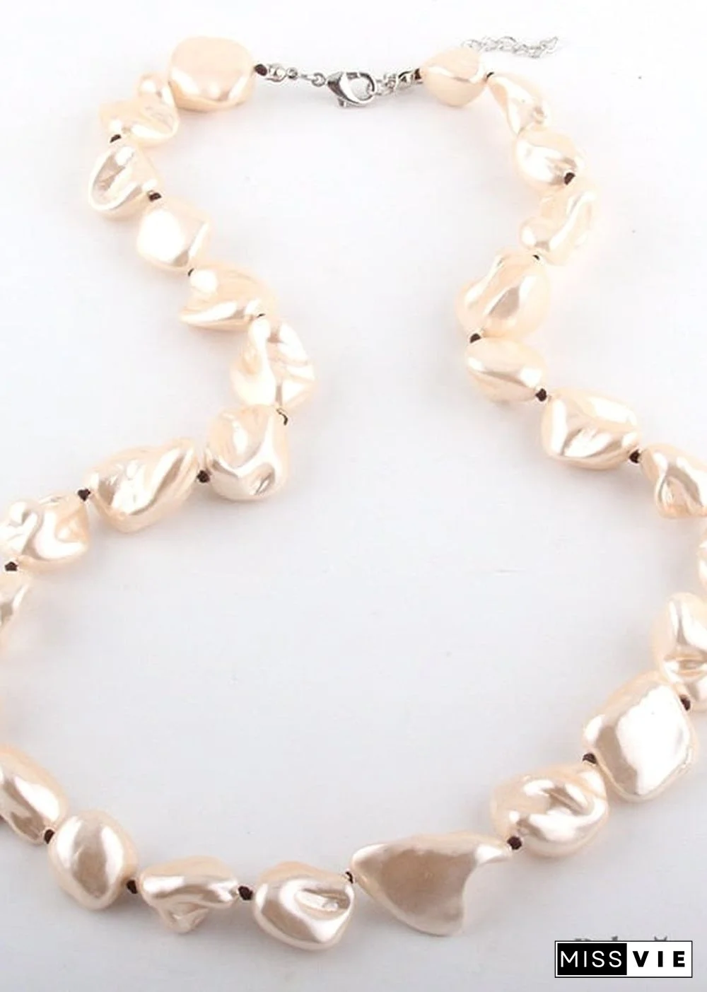 Boho Necklace, RH Big Pearl Shell White Pink Necklaces