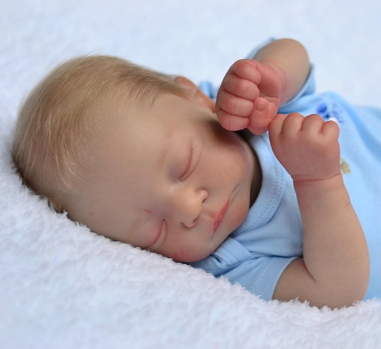  17" Sleeping Reborn Boy Doll Hobart,Unique Gift Set for Grandmother - Reborndollsshop®-Reborndollsshop®