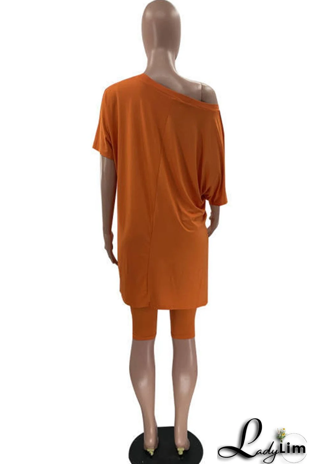 Grey Casual Solid Split Joint V Neck Short Sleeve Two Pieces