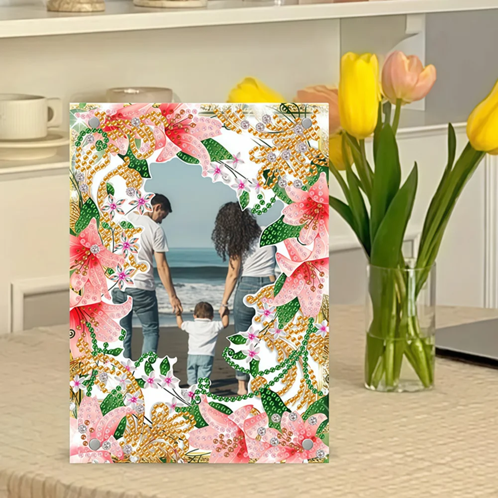 Special Shape Lily Table Top Diamond Painting Frame Kits for Families Friends