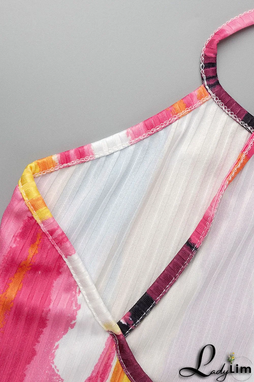 Red Sexy Striped Print Patchwork Spaghetti Strap Sling Dress Dresses