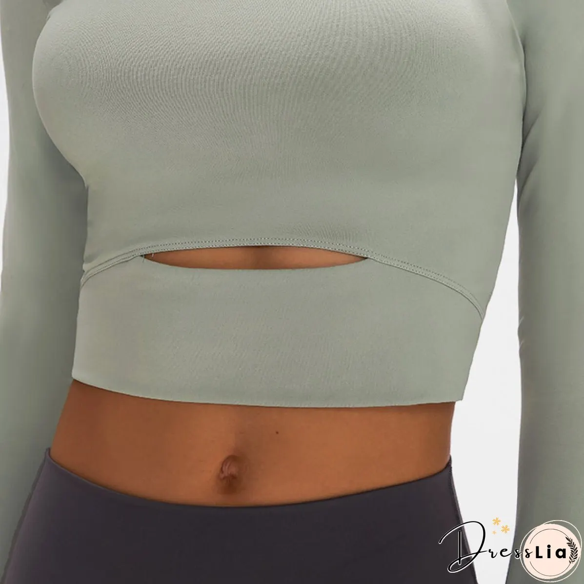 Long Sleeve Cropped Top With Sports Strap