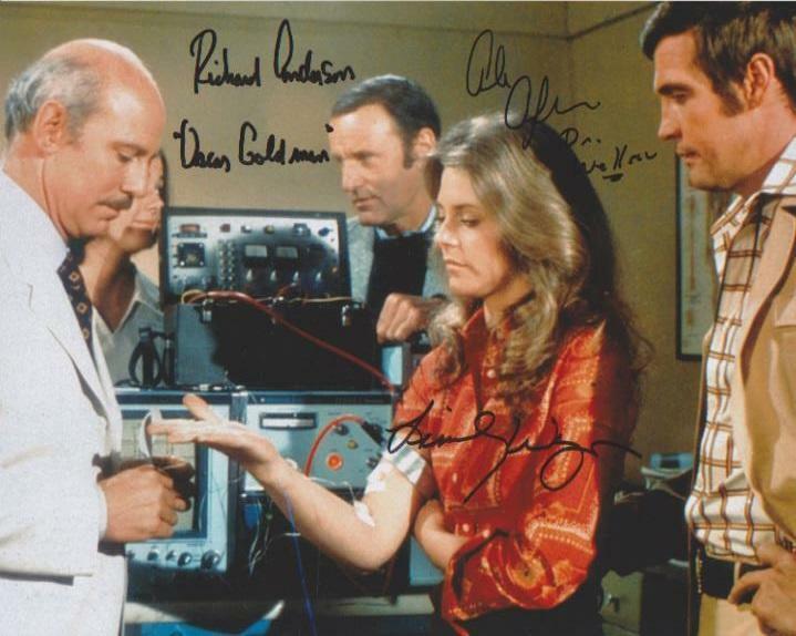 Lindsay Wagner/Richard Anderson/Alan Oppenheimer Original Autographed 8X10 Photo Poster painting