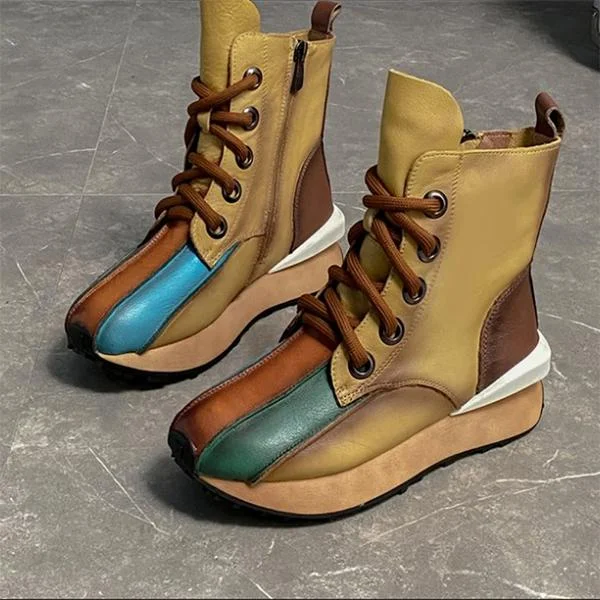 Women's Patchwork Athletic Boots