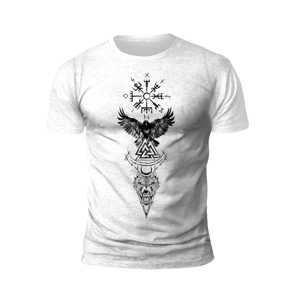 Mystical Warriors: The 'Viking and Wolf' T-Shirt