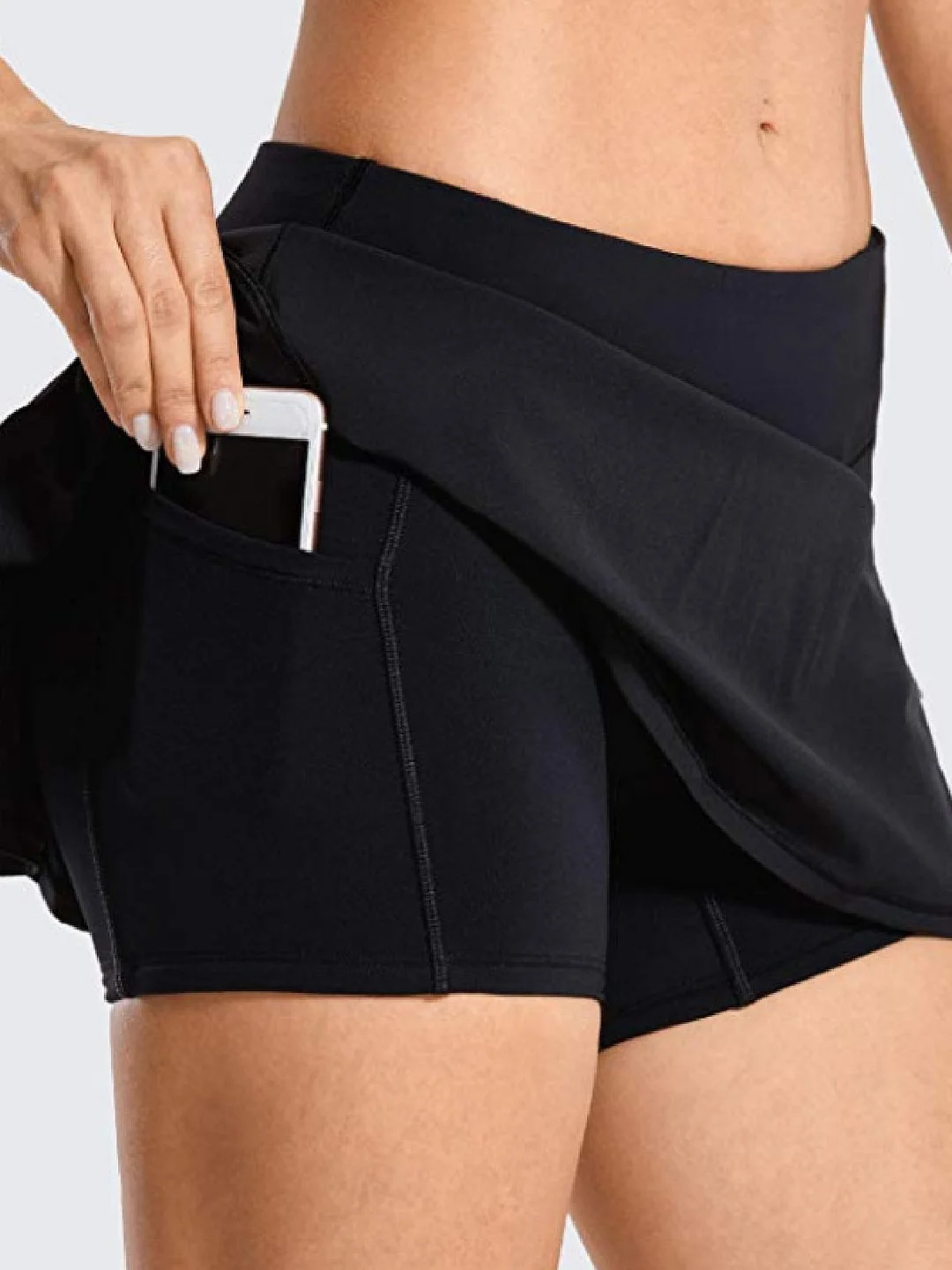 Casual Solid Pockets Double Trousers Sports shorts | EGEMISS