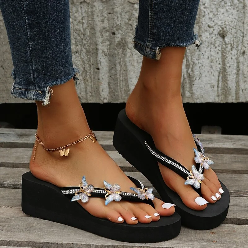 Vstacam Women's Flip Flops Ladies Wedge Sandals Summer Comfortable Soft Sole Slippers Woman Casual Platform Sandals Flat Slides Shoes
