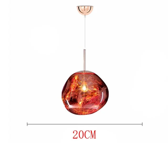 Nordic LED glass Chandelier Lava Ball Pendant Lamps Hanging Lamps Bedroom Kitchen Chandelier Modern Personality Light Melt Lava
