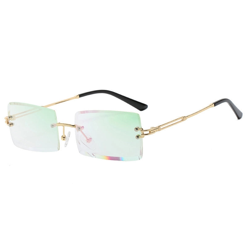 Sweet Color Block Ac Square Pearl Frameless Women’s Sunglasses