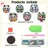 6Pcs Acrylic Flower Panda Diamond Art Refrigerator Magnets Sticker for Beginners