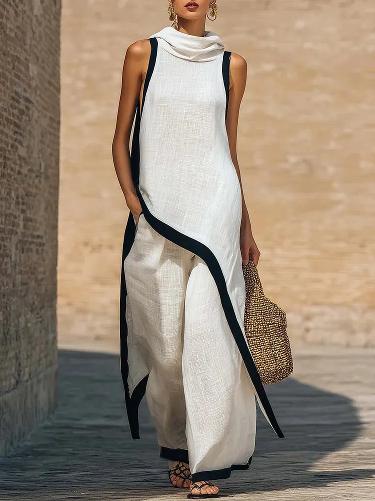 ARTISTIC CUT TRIM ELEGANT TWO-PIECE SET