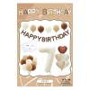 Retro Cream Caramel Cartoon Bunny Bear 0 - 9 Numbers Latex Aluminum Film Balloons Flags Package Kids Birthday Party Decors
