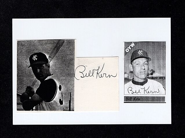 1962 BILL KERN-KANSAS CITY A'S AUTOGRAPHED 3X5 W/Photo Poster painting