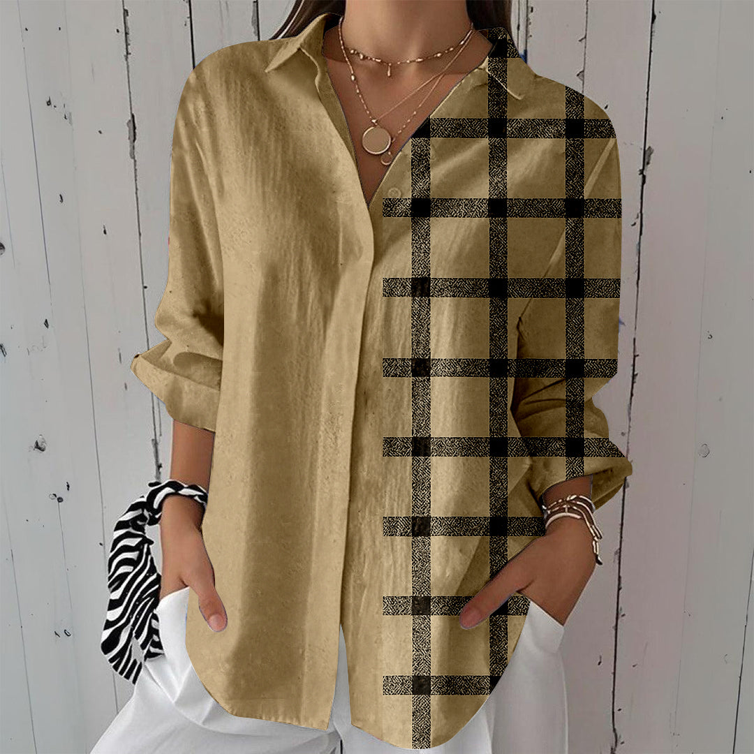 Women Long Sleeve V-neck Graphic Floral Printed Top