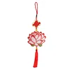 Full Bead Embroidery Keychain Lotus Printed Craft Gifts(10x9cm)