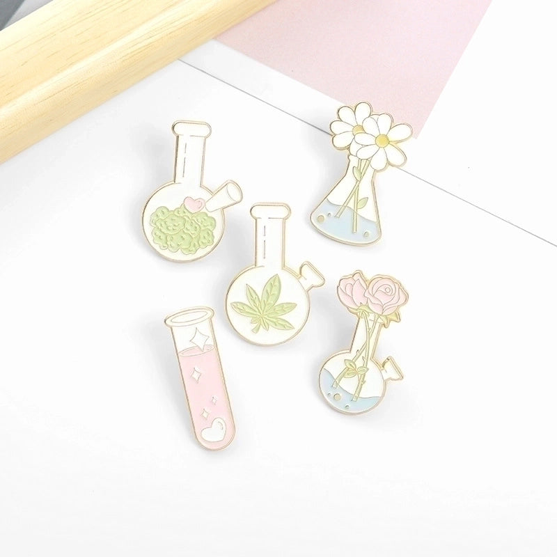 Cartoon Style Pin Heart Shape Flower Alloy Plating Women’S Brooches