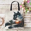 Silhouette Cat-11CT DIY Stamped Cross Stitch Shopping Bag 40*40cm