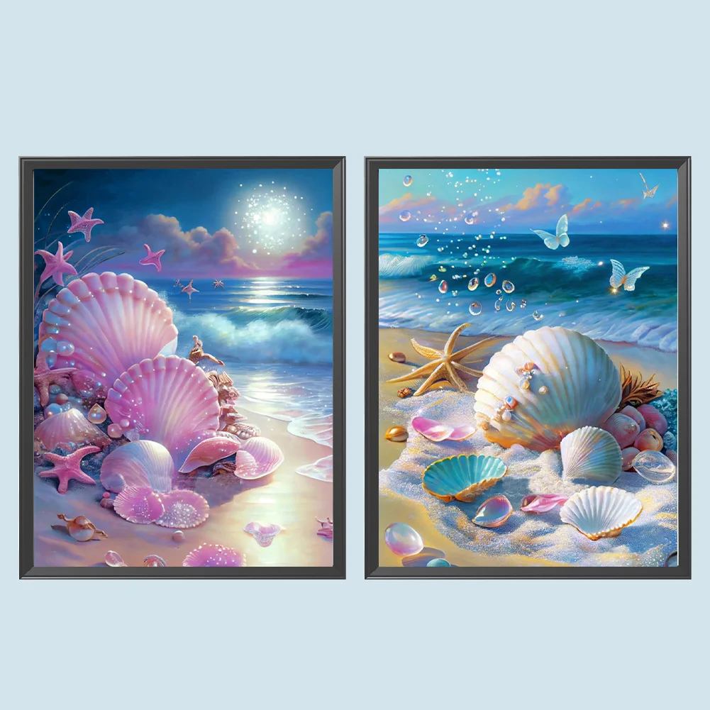 2pcs Diamond Painting - Full Round Drill - Fantasy Shells(Canvas|30*40cm)