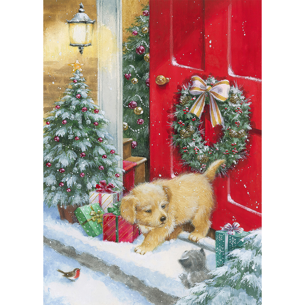 

Christmas Puppy - Round Drill Diamond Painting - 30*40CM, 501 Original