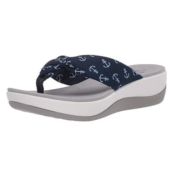 2021 Fashion Women Slippers Elegant Printed Solid Color Ladies Wedge Sandals New Casual Outdoor Beach Slippers Female Flip Flop