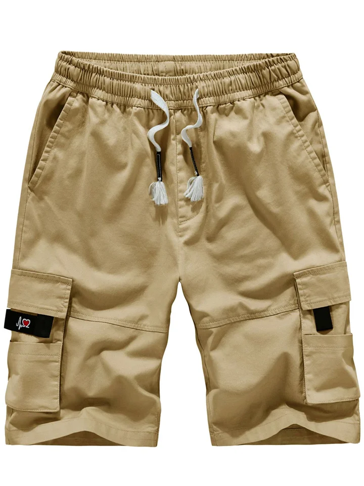 Summer Men's Work Shorts Loose Large Size Men's Cotton Five Pants Multi-pocket Casual Pants-Cosfine