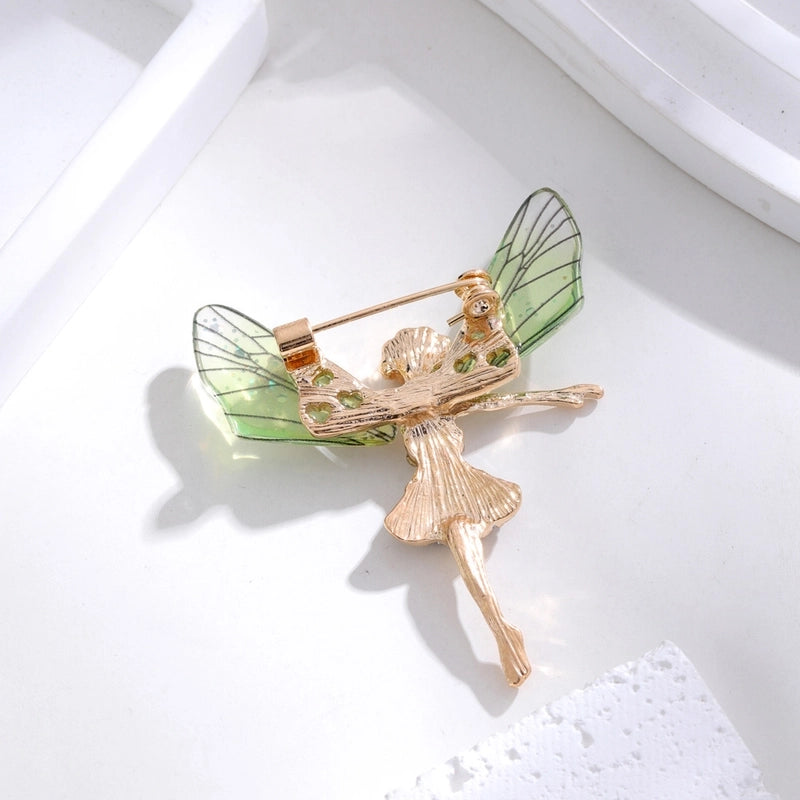 Sweet Pin Dragonfly Arylic Zinc Alloy Plating Inlay Rhinestones Unisex Brooches