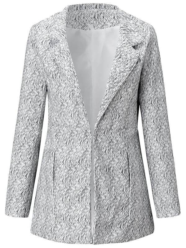 🔥Women's Solid Color Pocket Long Sleeve Open Front Coat