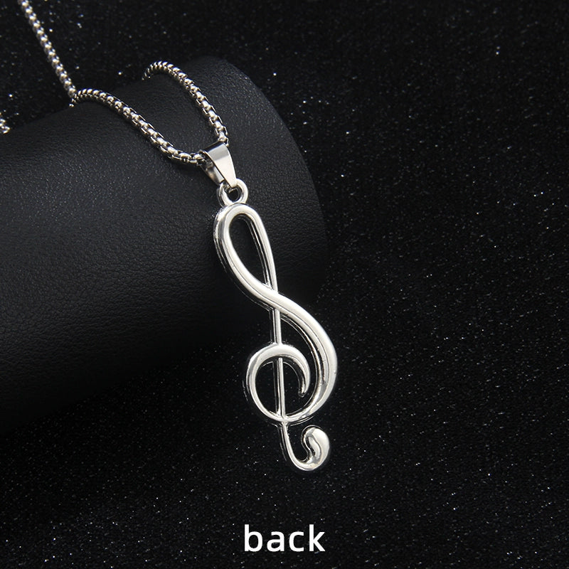 Musical Note Stainless Steel Necklace